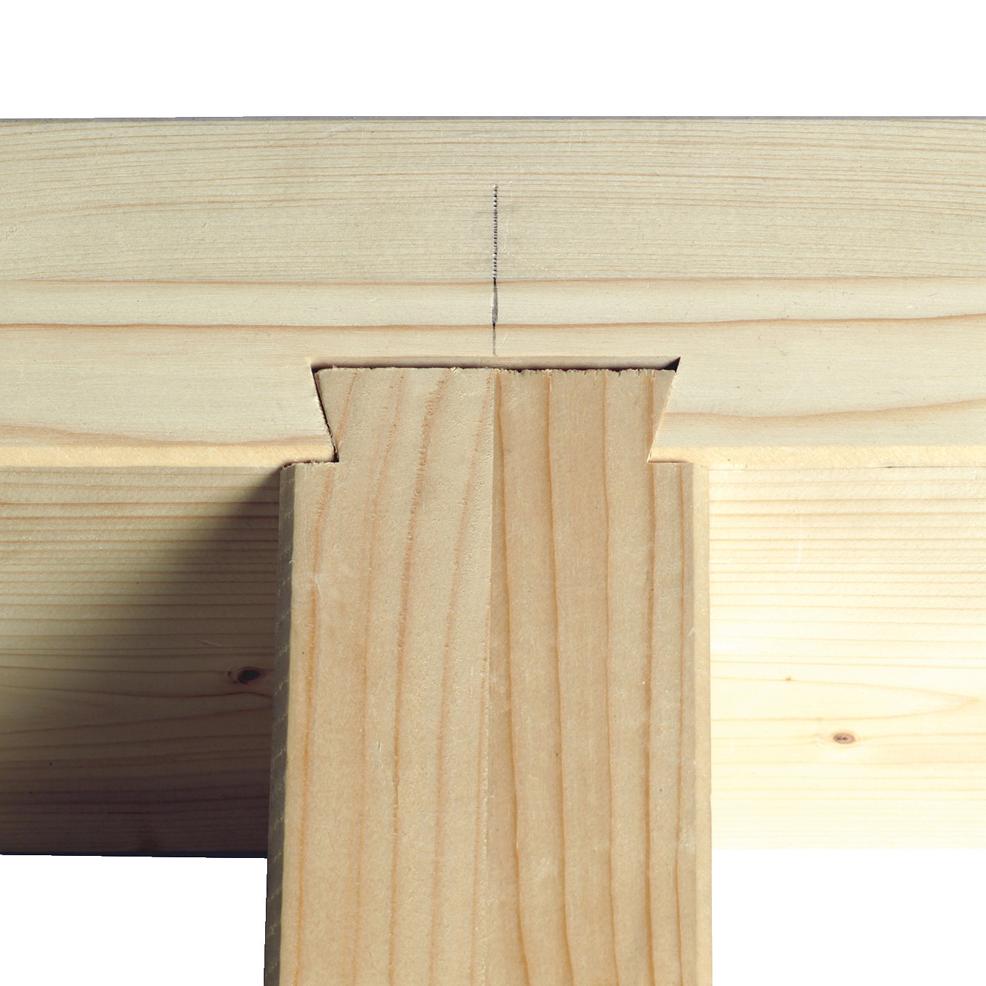 Für Schwalbenschwanz-Verbindungen an Tragbalken oder Sparren. Anwendungsbild