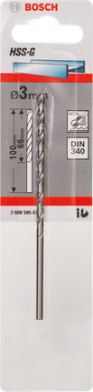 Bosch HSS-G Metallbohrer 3mm DIN 340., Metallbohrer, HSS-G, 3 mm, DIN 340, Spiralbohrer