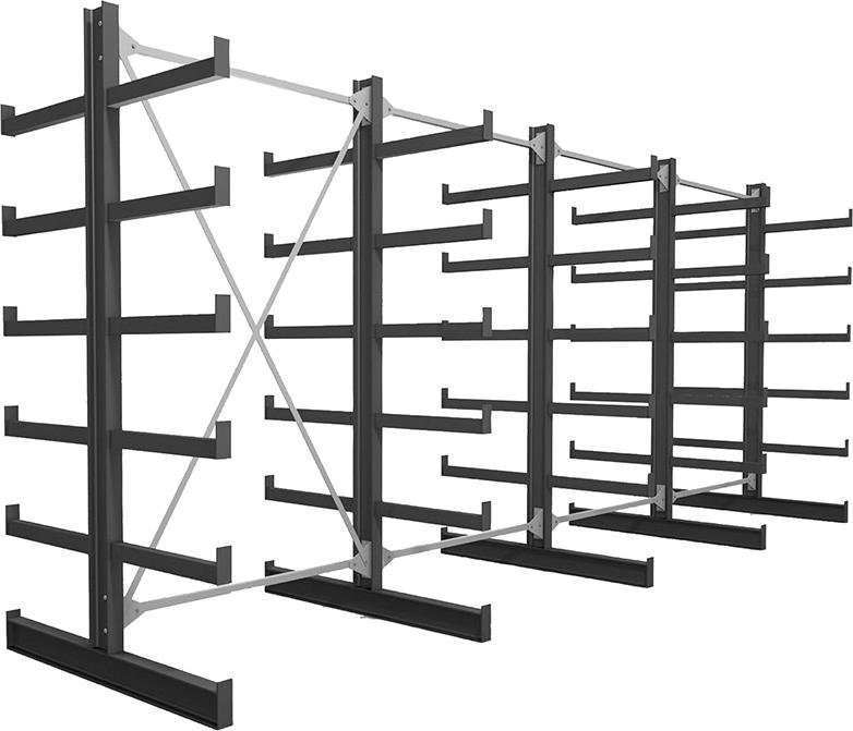 FORUM 4 Felder/5 Ständer Tragkr. /Arm 200kg Ständerlast/Seite 1000 kgStänderprofil: IPE 100