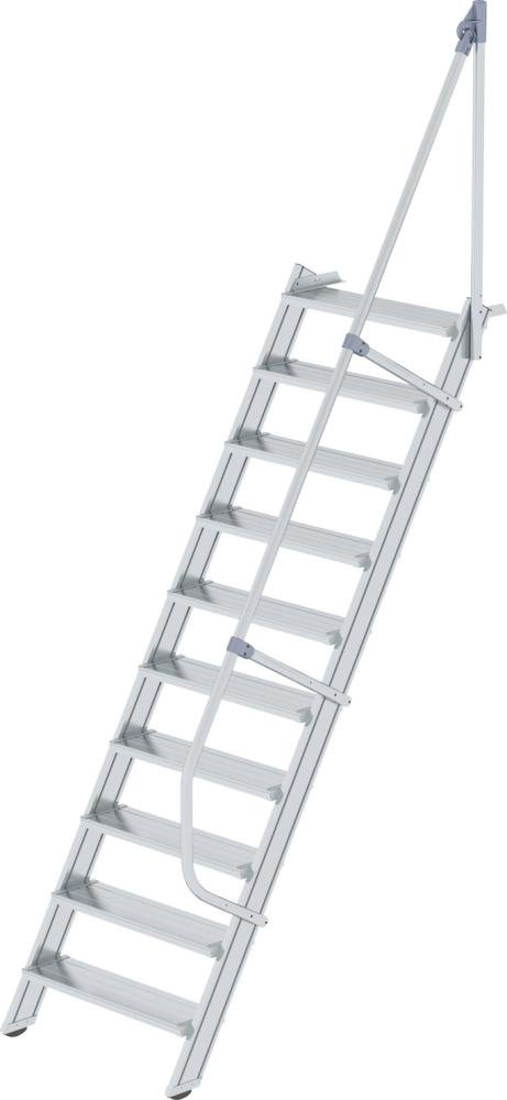 MUNK Alu-Treppe 60 Grad 10 Stufen B 800 mm lichte Höhe 2420 mm Ausladung 1626 mm