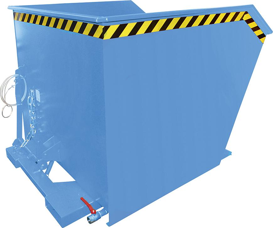 Bauer Südlohn Spänebehälter SGU 1000 l 1280xT1640xH780 mm RAL5012 Tragkraft 1500kg mit Lochblechboden