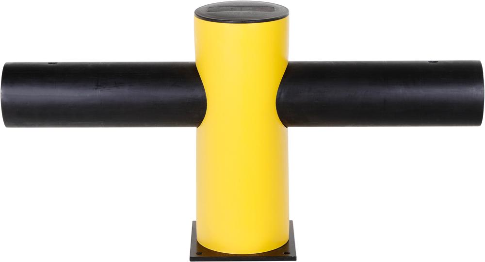 dancop Mittelpfosten für Barriere Charlie H516xB1000xD200 mm schwarz/gelb