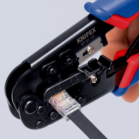 Knipex Crimpzange für Westernstecker 97 51 10 190 mm RJ11/12 RJ45