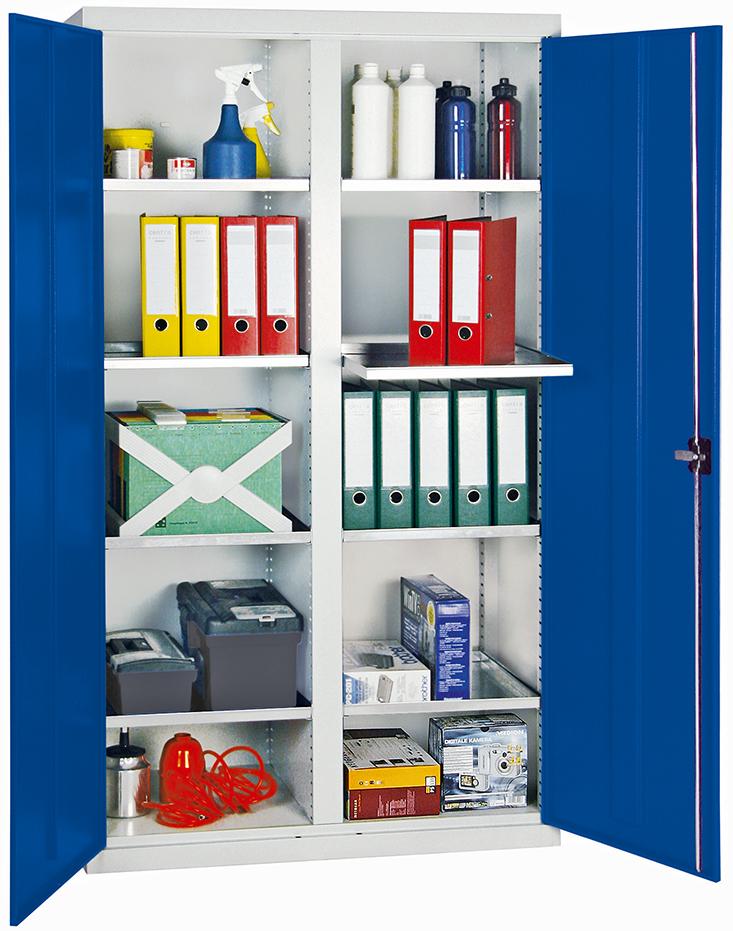 Stumpf Werkzeugschrank B1000xT500xH1800 mm RAL 7035/5010 8 Wannenböden