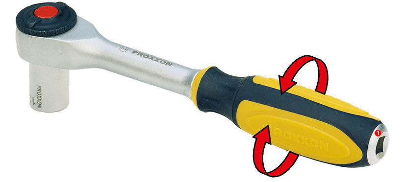 Proxxon ROTARY-Ratsche 1/4" (6,3 mm) mit Drehgriff und Winkelfunktion