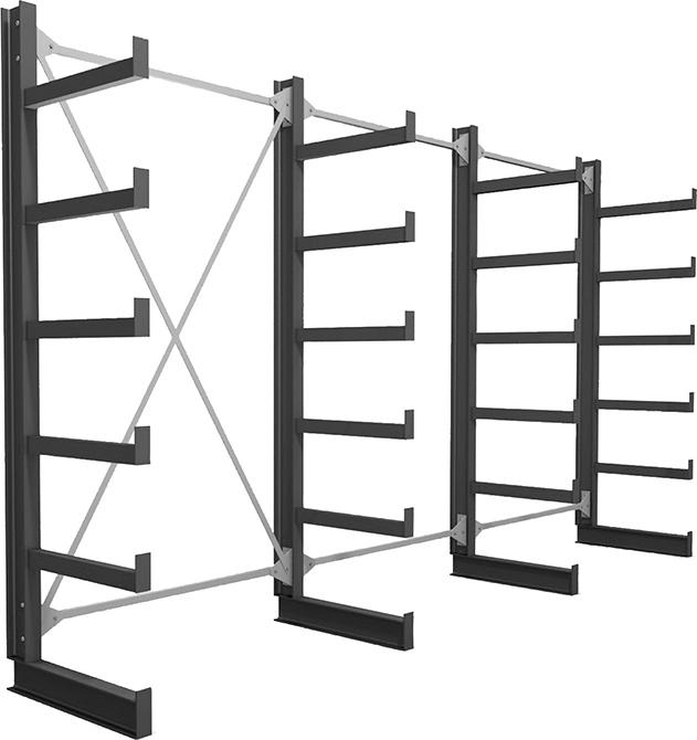 FORUM 3 Felder/4 Ständer Tragkr. /Arm 200kg Ständerlast/Seite 1000 kgStänderprofil: IPE 100