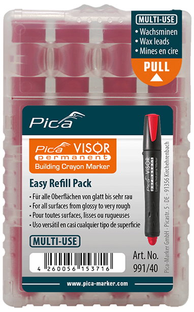 Pica Visor Permanent Ersatzminen Rot 991/40 4 Stück 10mm