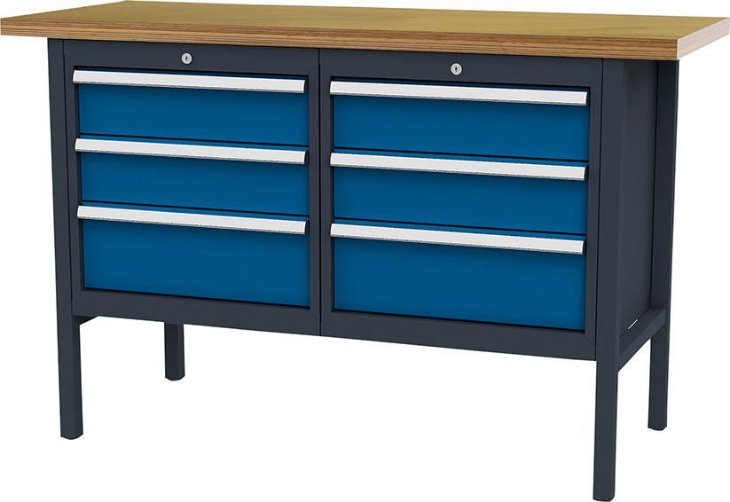 FORUM Kastenwerkbank, 1500 mm, 6 Schubladen