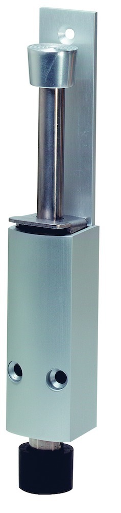 KWS Türfeststeller 1222,Hub 60mm, silberfarben, einbrennlack.