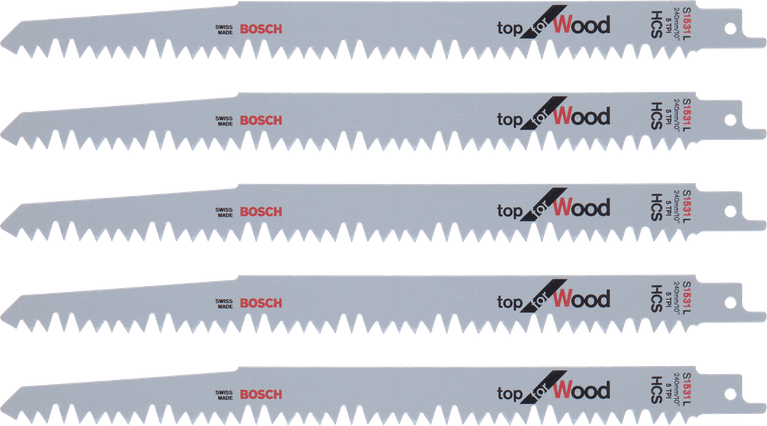 Bosch S 1531 L reciprocating saw blade for wood., Säbelsägeblätter, Holzsägeblätter, Metall, Silberfarben, Bosch