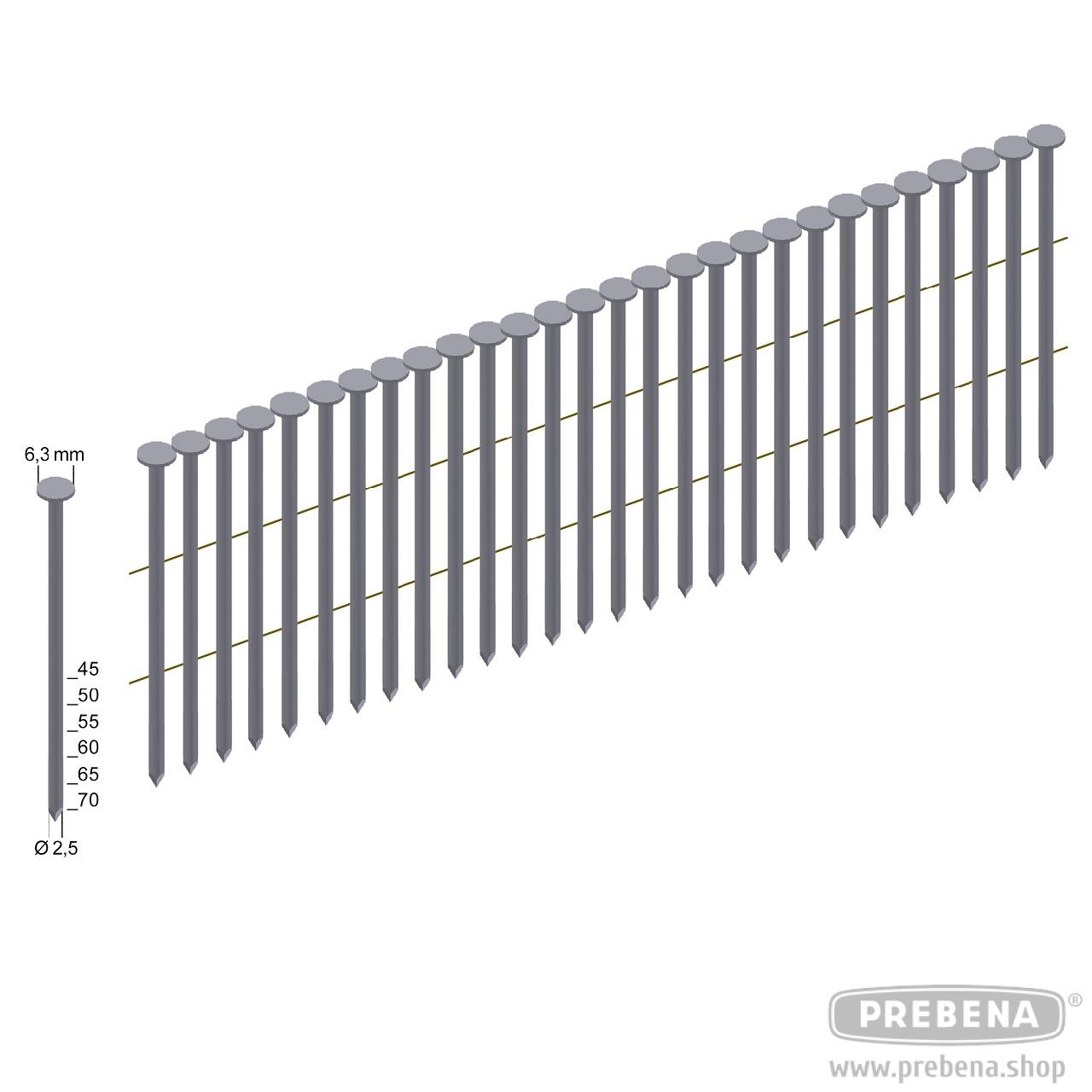 Prebena Coilnägel CNW25/65NKRI Ringschaft verzinkt 65mm 7200 Stück