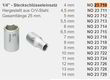 Proxxon Steckschlüsseleinsatz 1/4 Zoll 4 mm Sechskant Chrom-Vanadium-Stahl