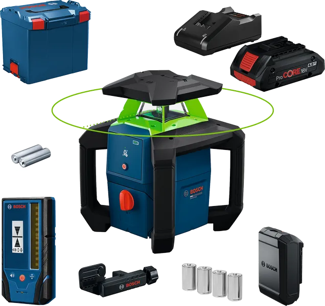 Bosch Rotationslaser PRO GRL18V-3-31G, 1 x Akku ProCORE18V 4.0Ah in L-BOXX