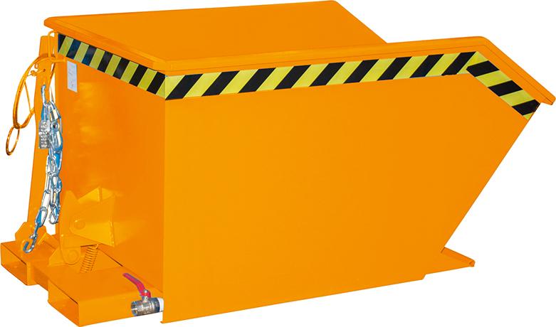 Bauer Südlohn Spänebehälter SGU 500 l 780xT1140xH680 mm RAL2000 Tragkraft 1000kg mit Lochblechboden