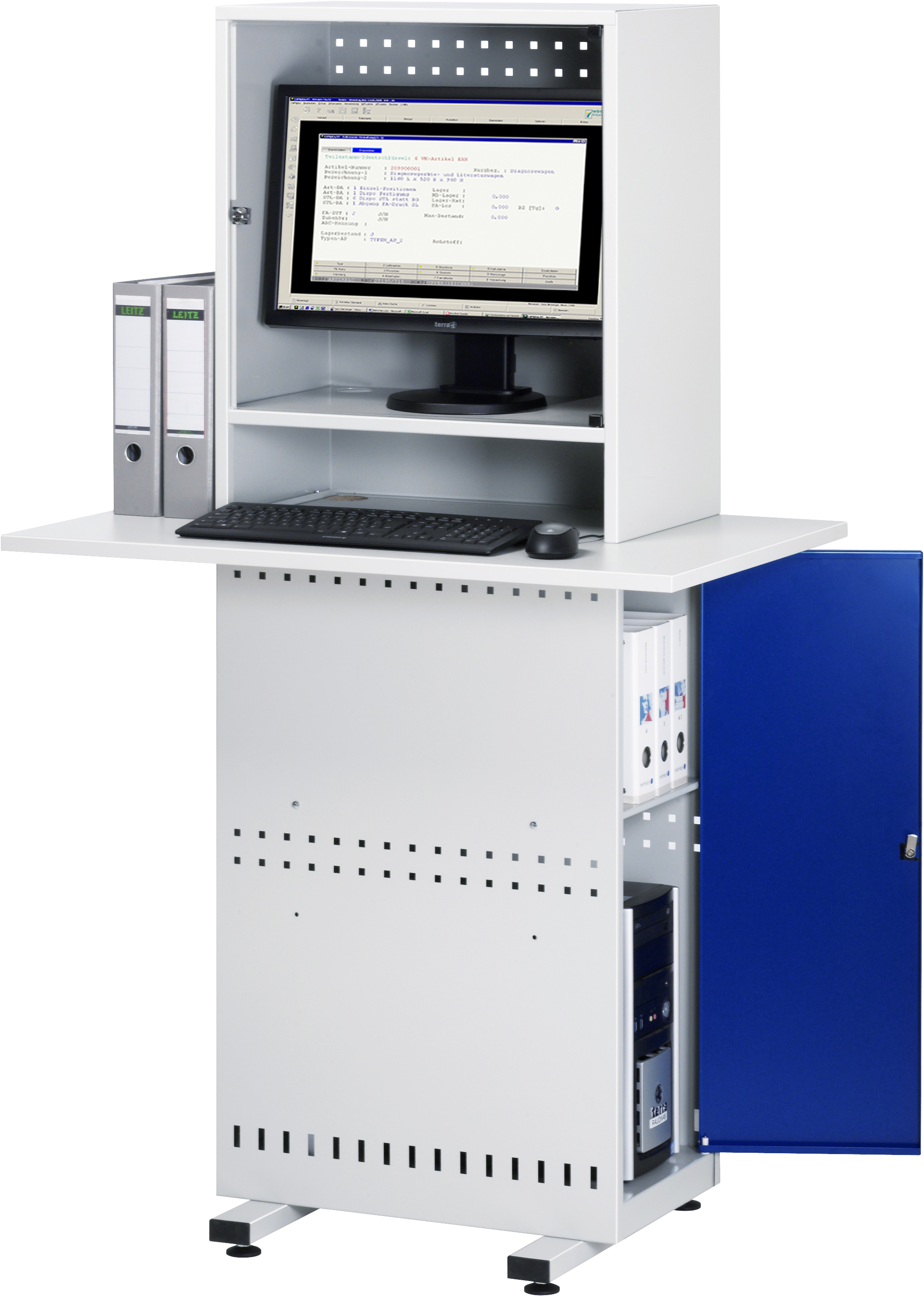 Rau Computer-Säule Modell 2 stationär 975x610x1675 mm, Desktop-PC, Kompakt-PC, Arbeitsstation, Monitor, Server-Schrank