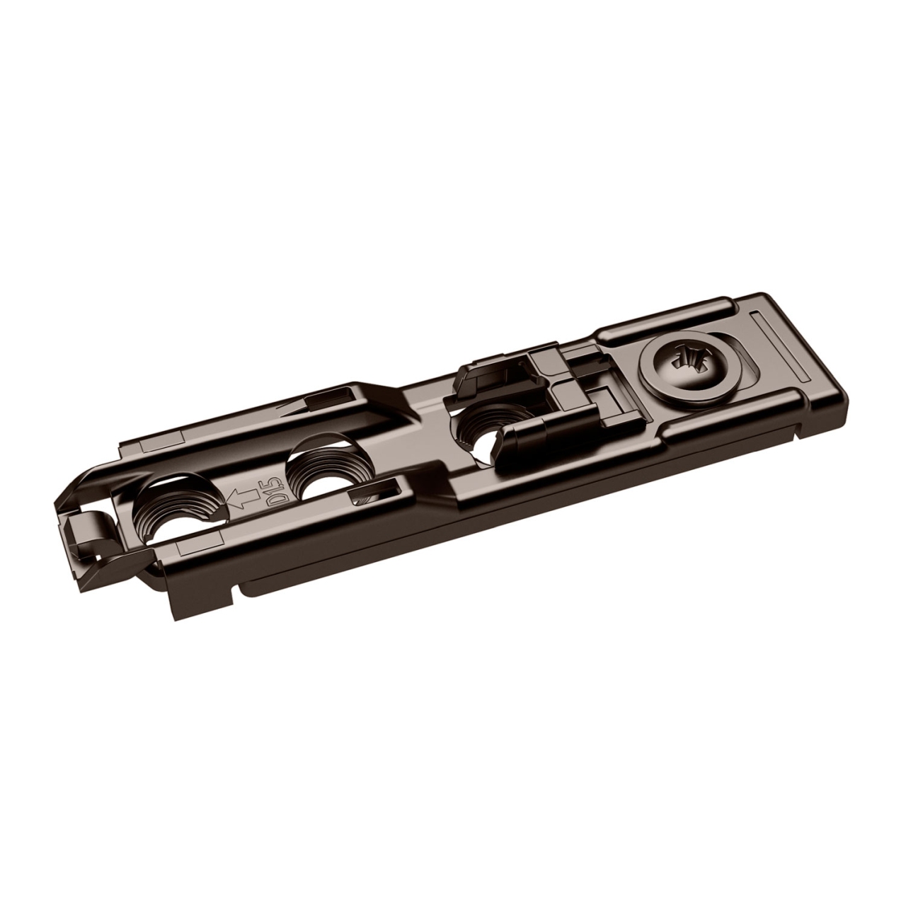 HETTICH Linear-Montageplatte mit Direkt-Höhenverstellung, in obsidianschwarz, Lochreihe 20 x 32 mm, zum Anschrauben, Distanz 3.0 mm