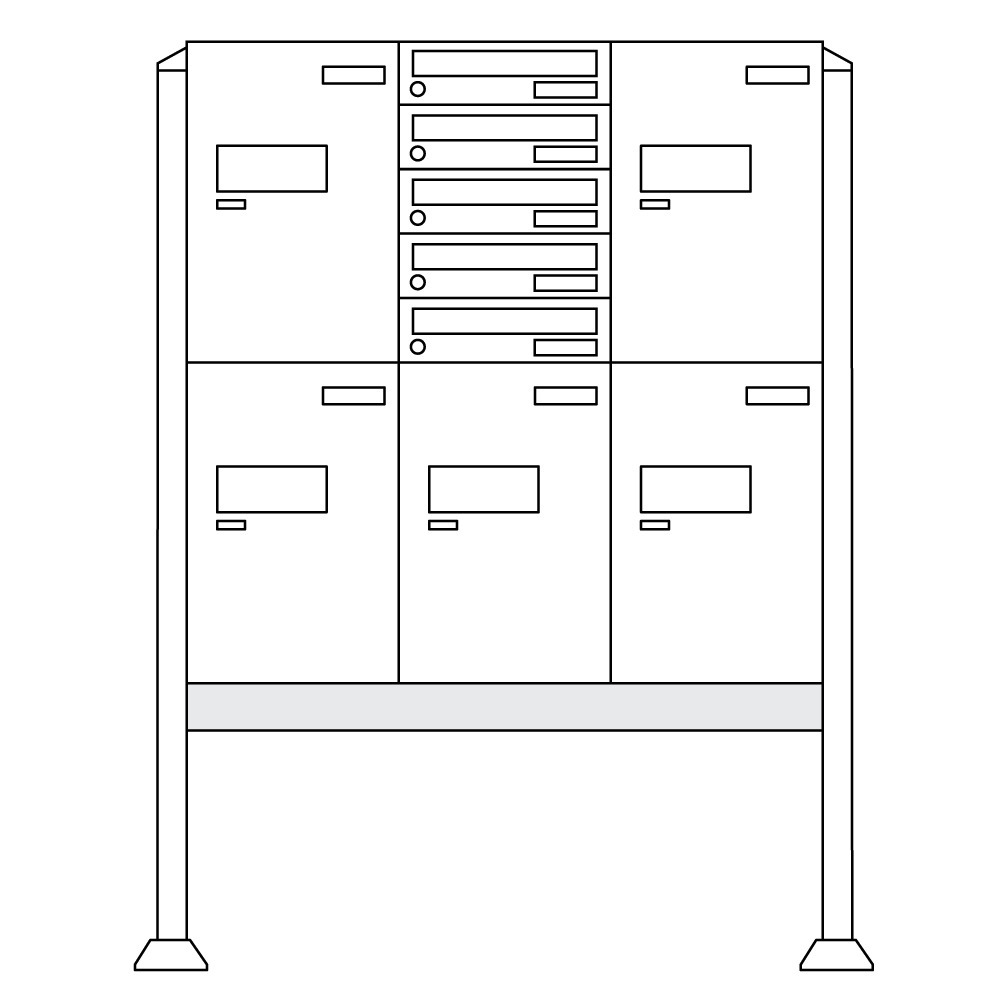 Burg-W Anlage Paketboxen mit 5 Boxen .eBoxx easy+ Anlage 5E & 5A (aufgeschrau