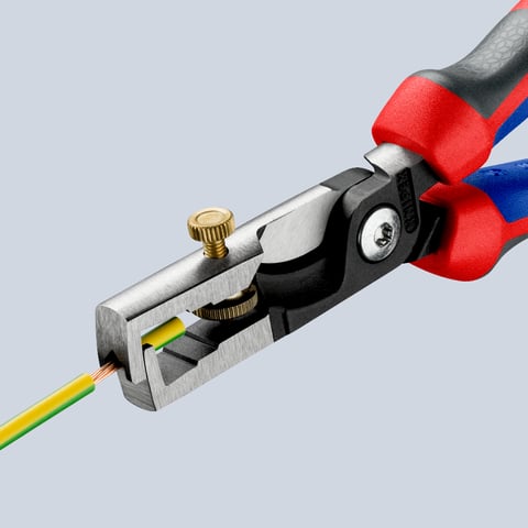 Knipex StriX® Abisolierzange mit Kabelschere 13 62 180 schwarz atramentiert