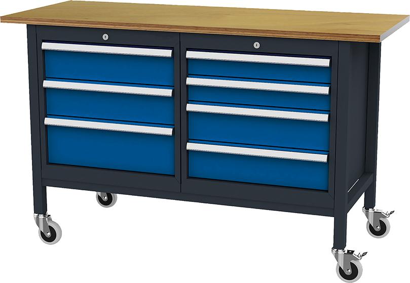 FORUM Mobile Kastenwerkbank, Breite 1500 mm, 7 Schubladen