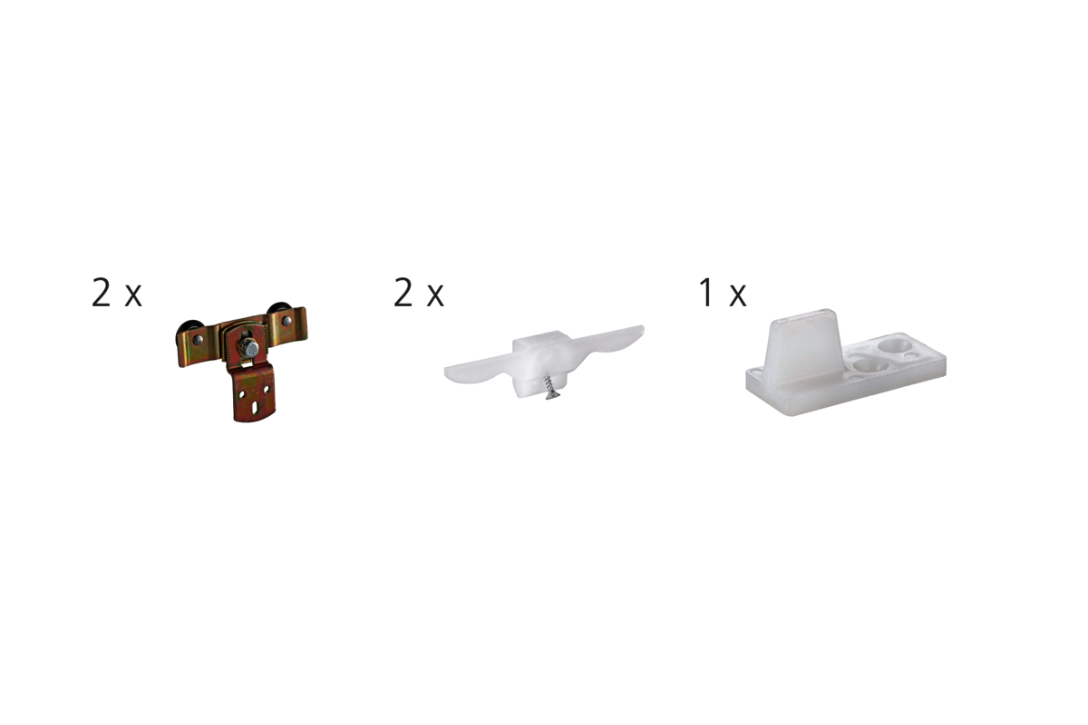Woelm HELM 29 K Set Schiebetürbeschlag für einliegende Flügel bis 30 kg