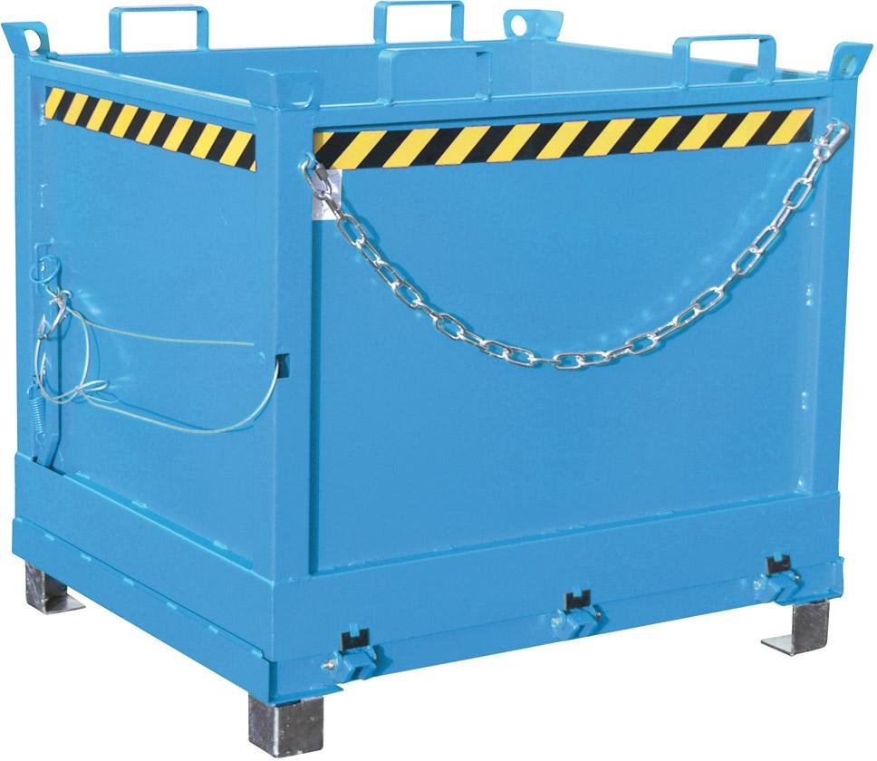 Klappbodenbehälter 1000l B1245xT1040xH1145 mm RAL5012 Tragkraft 1250kg Typ FB 10