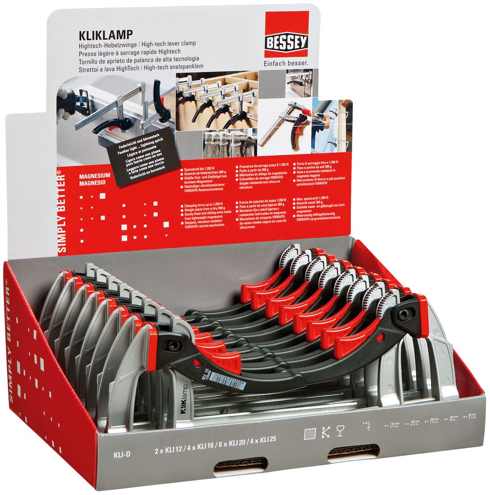 Bessey Hightech-Hebelzwinge KliKlamp Theken-Display KLI-D KLI-D