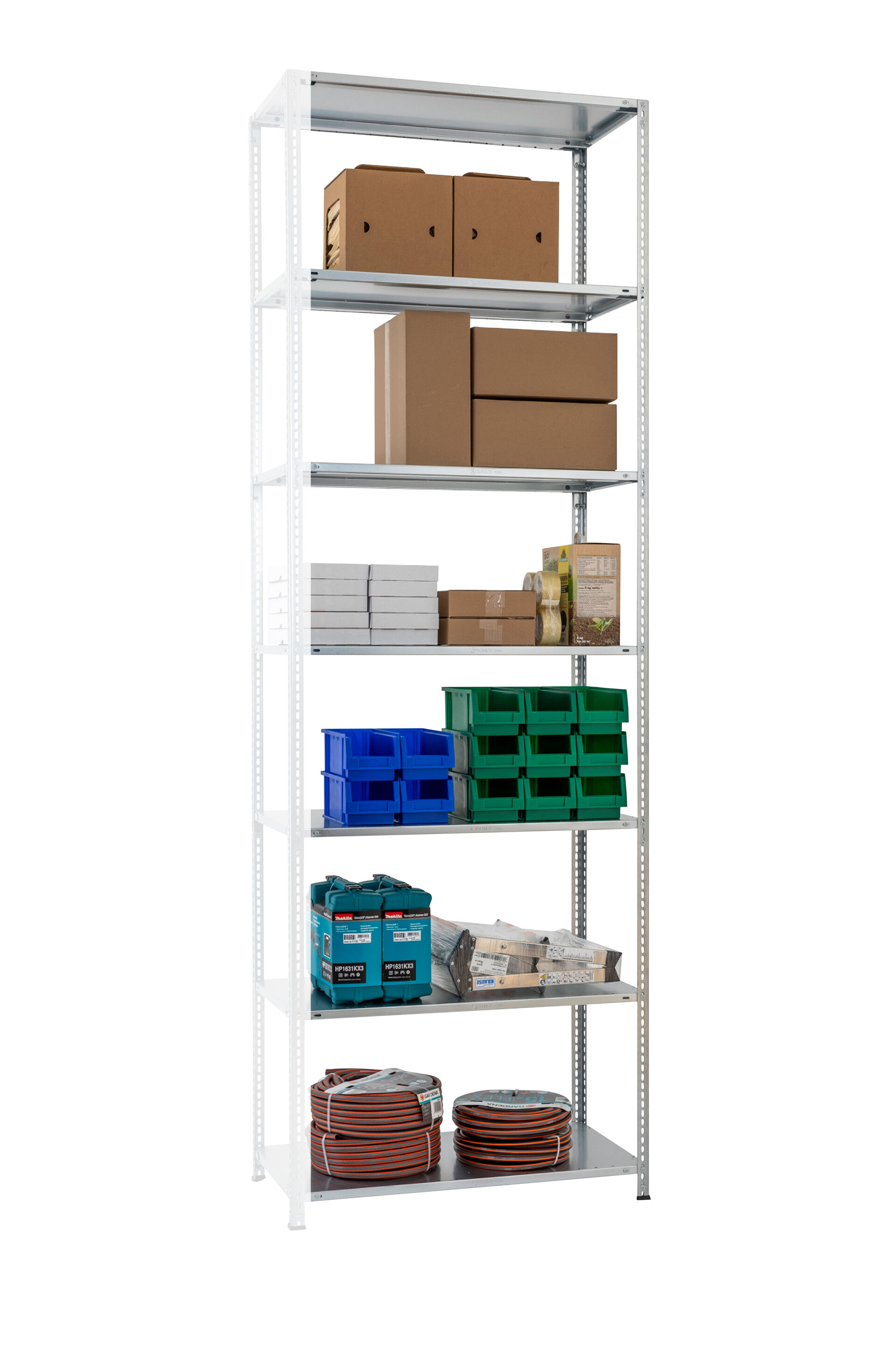 Schulte Schraubregal Anbauregal MULTIplus85 3000x1000x500mm verzinkt 7 Fachböden