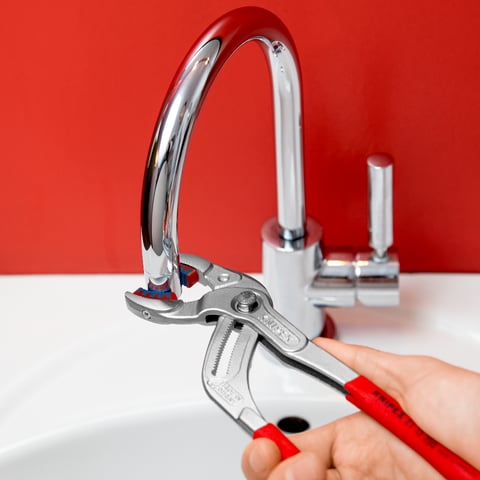 Knipex Siphon- und Connectorenzange SpeedGrip 81 13 250 verchromt 250mm mit Kunststoffbacken