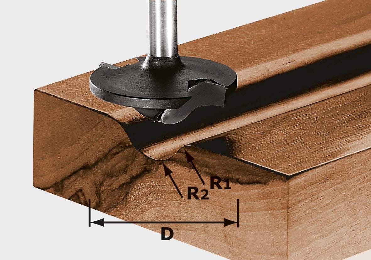 Profilfräser HW S8 D42/13/R6+12, Holz, Hartholz, Gebeiztes Holz, Gerät