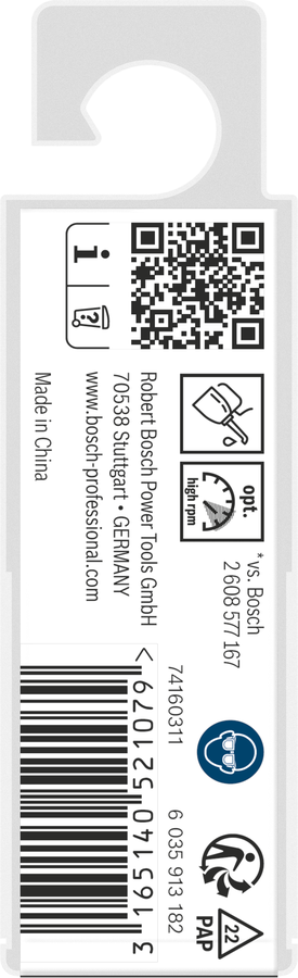 Object #200462195: 2608585872_bo_pro_p_b_1, Produktetikett, Kunststoff, QR-Code, Barcode, Bosch