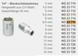 Proxxon Steckschlüsseleinsatz 6,5 mm 1/4 Zoll Chrom-Vanadium-Stahl