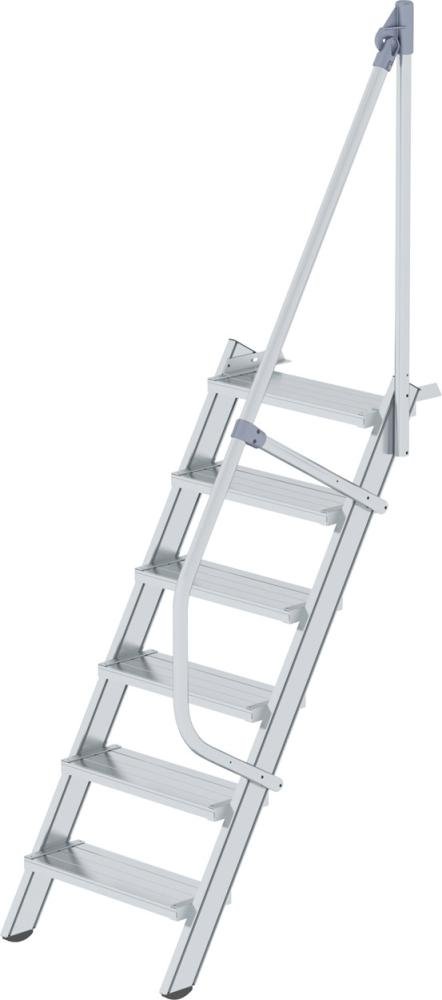 MUNK Alu-Treppe 60 Grad 6 Stufen B 600 mm lichte Höhe 1450 mm Ausladung 1096 mm