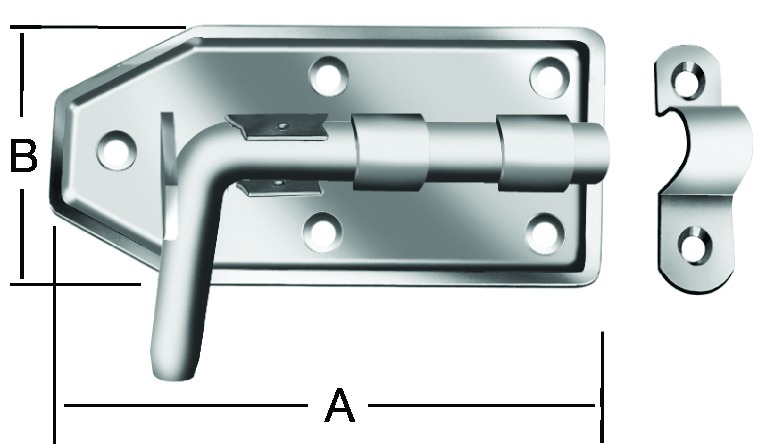 VORMANN Bolzenriegel,mit Schlaufe,gerade,160x65, silber feuerv.