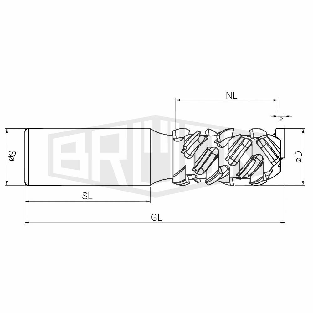 Brück DP-Schaftfräser Z2+2 -SPRINT- / rechts