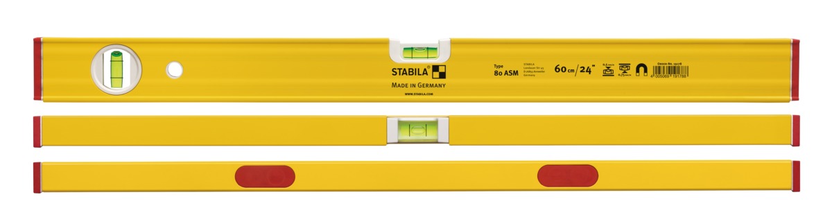 Stabila Wasserwaage Type 80 ASM 180cm mit Seltenerd-Magnetsystem