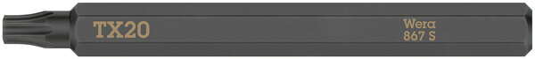 867 S TORX® bits for impact screwdrivers, TX 20 x 70 mm