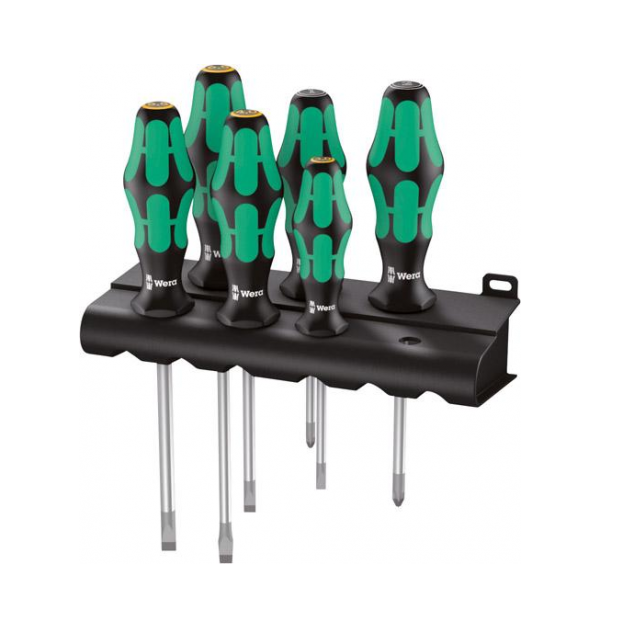 Wera Schraubendrehersatz 334/355/6 Rack Kraftform Plus Lasertip