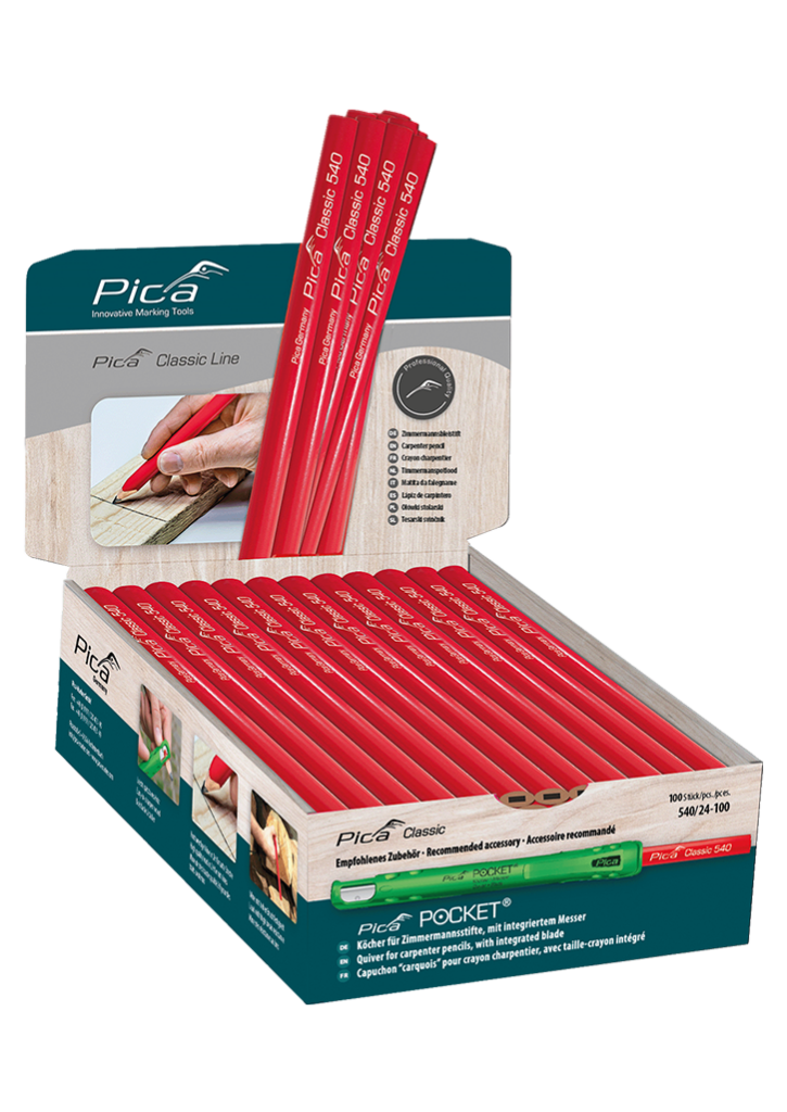 Pica Classic Zimmermannsbleistift 540 24cm 2H Oval Holz