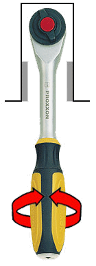 Proxxon ROTARY-Ratsche 1/4" (6,3 mm) mit Drehgriff und Winkelfunktion