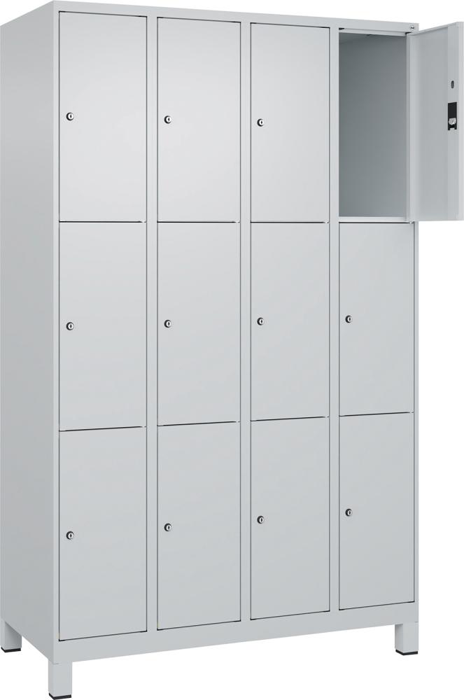 CP Fächerschrank mit Füßen B1200xT500xH1950 Korpus RAL 7035 LichtgrauTüren RAL 7035 Lichtgrau