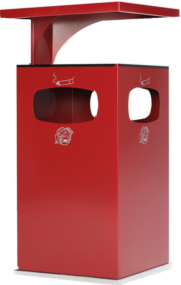 VAR Kombi-Ascher rot 3fach 72l incl. Inneneimer VAR