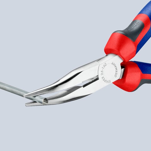 Knipex Flachrundzange mit Schneide (Radiozange) 25 25 160 verchromt Comfort-Griffe 160 mm