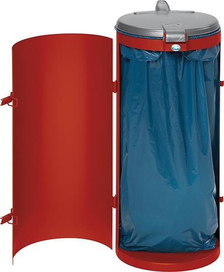 VAR Abfallsammler mit Tür 120 l rot H 900 mm VAR