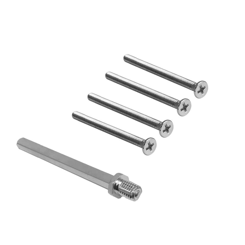 4 Stück M4x65, Montageschraube 65mm für 3teilige Rosette + 8mm Vierkantstift Z1700 90. \(Türstärke 59 bis 63mm\), - Z1332 SET65 WG