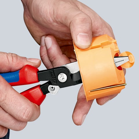 Knipex Elektro-Installationszange 13 96 200 T VDE isoliert mit Mehrkomponenten-Hüllen und Befestigungsöse