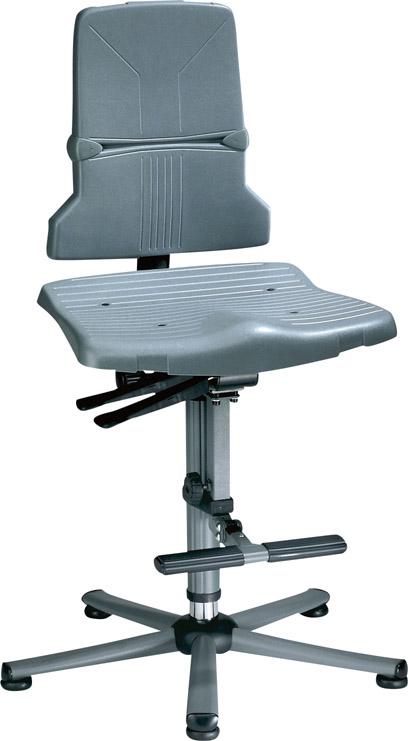 Produktbild bimos Bimos Arbeitsstuhl 9821-1000 Sintec 3 grau Sitzhöhe 580-850 mm m. Gleiter/Aufstiegshilfe