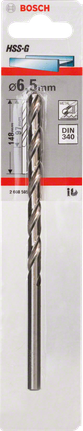 Bosch HSS-G Metallbohrer 6,5 mm DIN 340., Metallbohrer, HSS-G, 6,5 mm, Spiralbohrer, Bosch