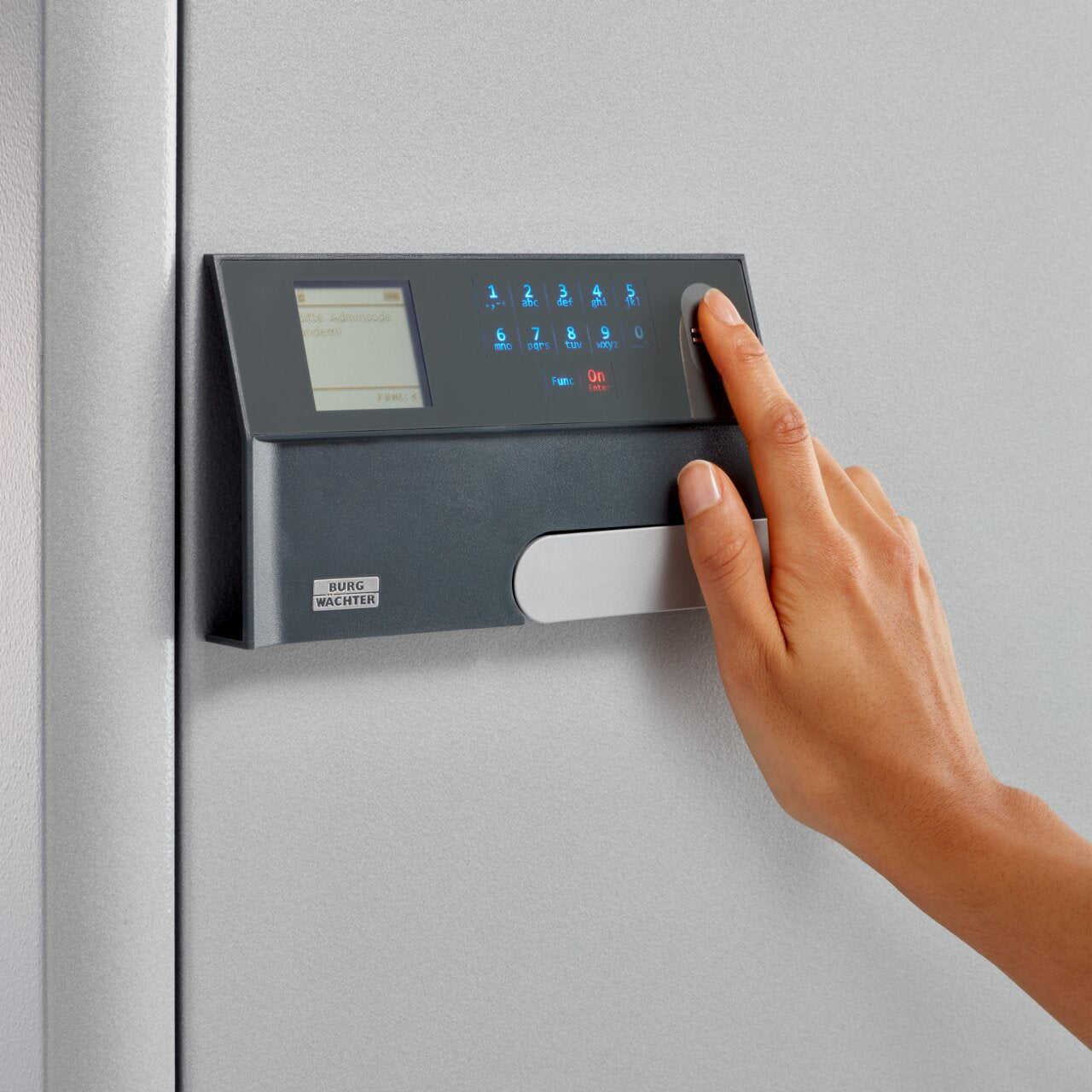 Burg Wächter Wertschutzschrank Diplomat MTD 760 E FP Elektronikschloss Fingerprint Silber-Metallic