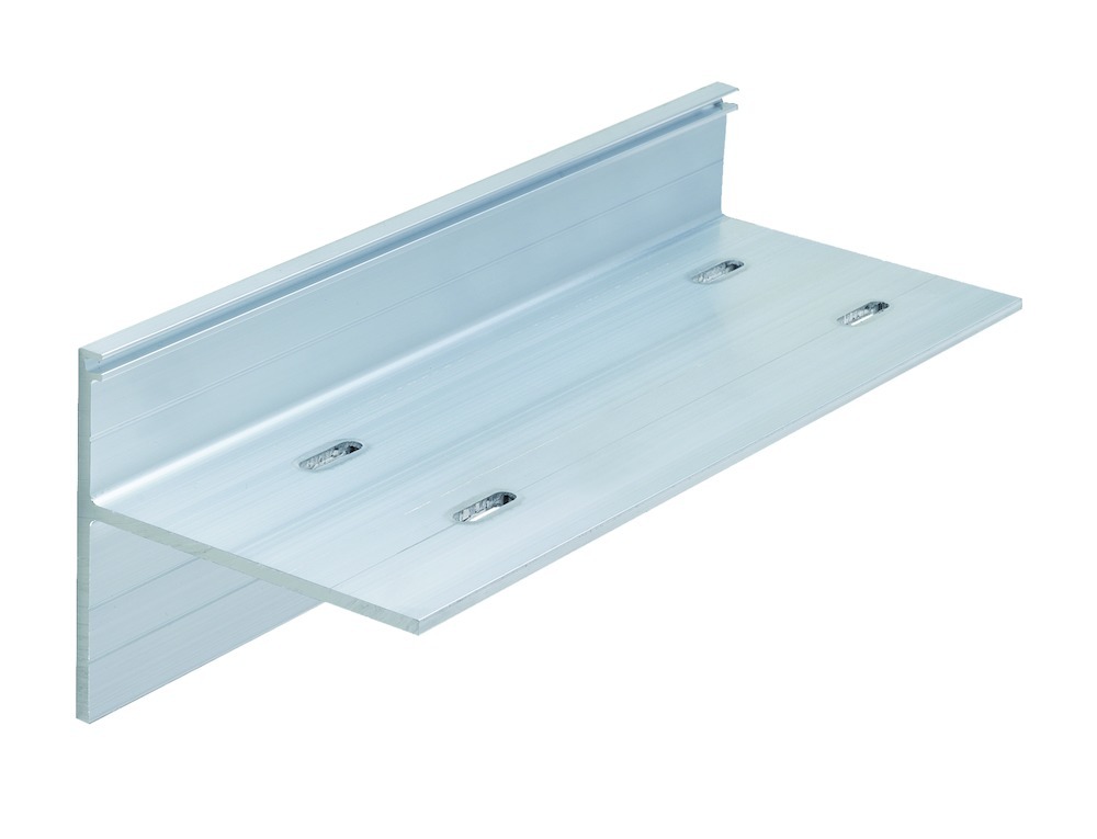 Schiebeladen-Montageschiene, WDVS, zweispurig, auf Fixmaß, Aluminium, pressblank