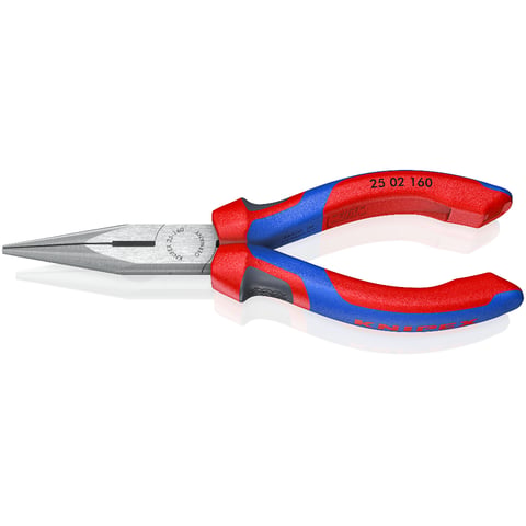 Knipex Flachrundzange mit Schneide (Radiozange) 160 mm Comfort-Griffe schwarz atramentiert